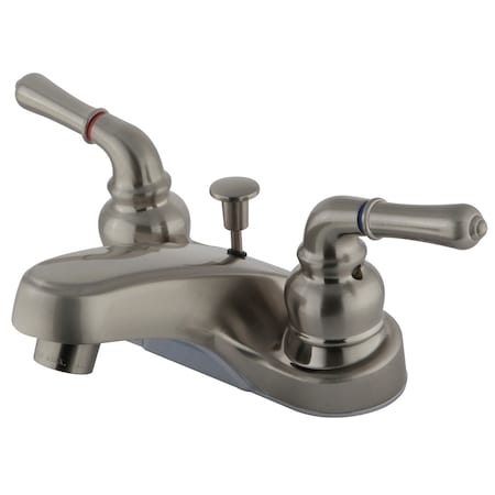Kingston Brass 4" Centerset Bathroom Faucet, Brushed Nickel KB258
